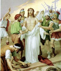 Jesus es despojado de sus vestiduras